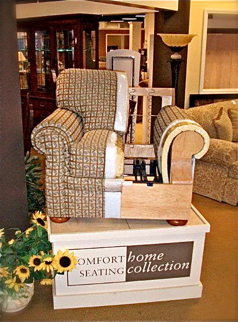 A cross-section of a Flexsteel armchair.