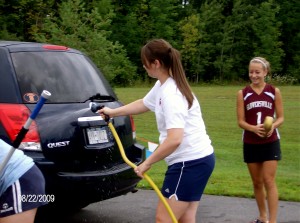 Ruby & Quiri Gloversville High Hockey Team car wash