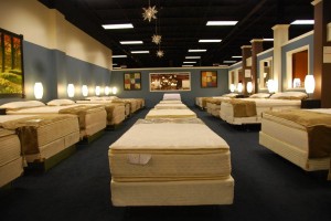 A view at our wide selection of mattresses.