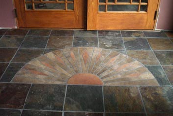 A custom floor tile design.